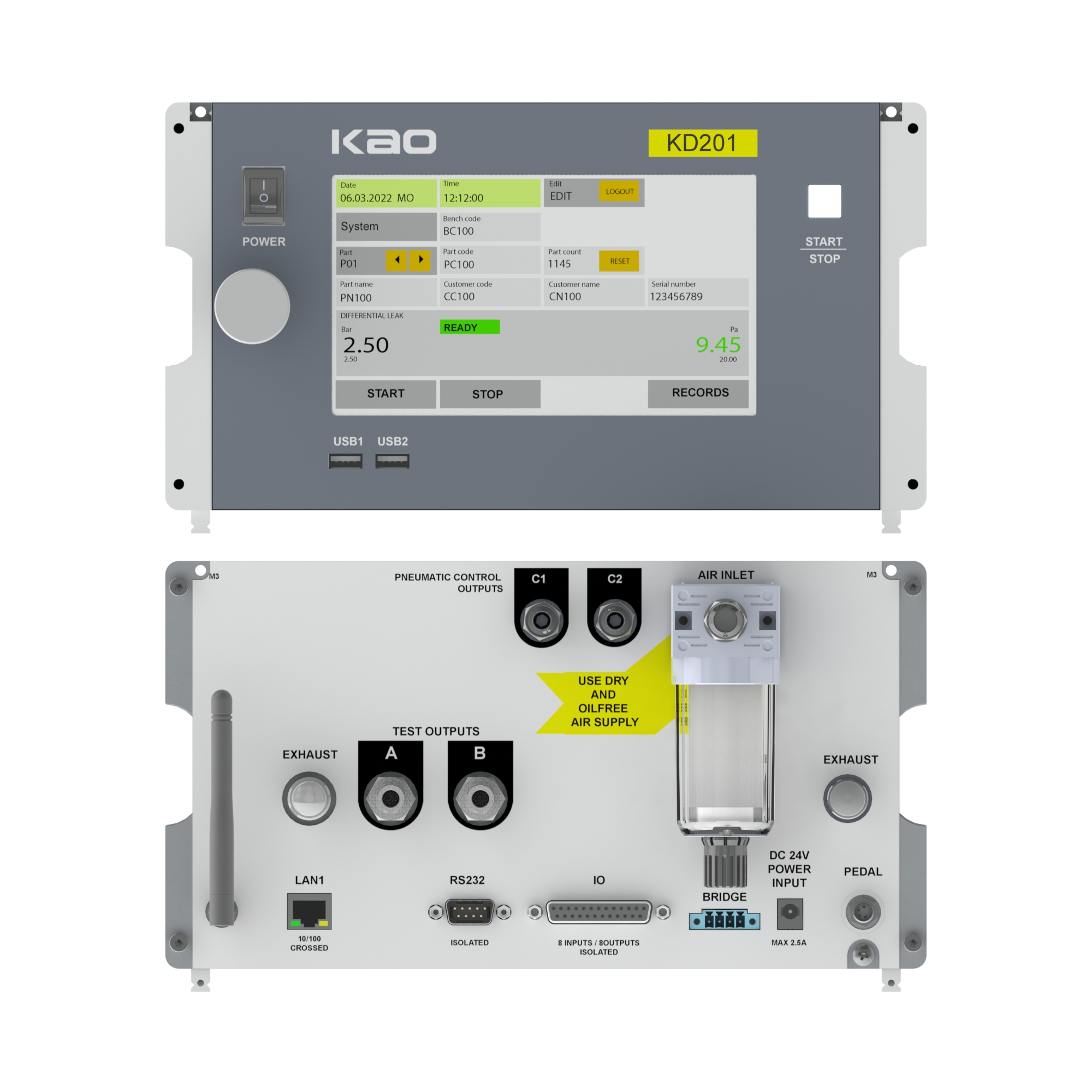 KAO Metrology KD201 Leak Testing Computer